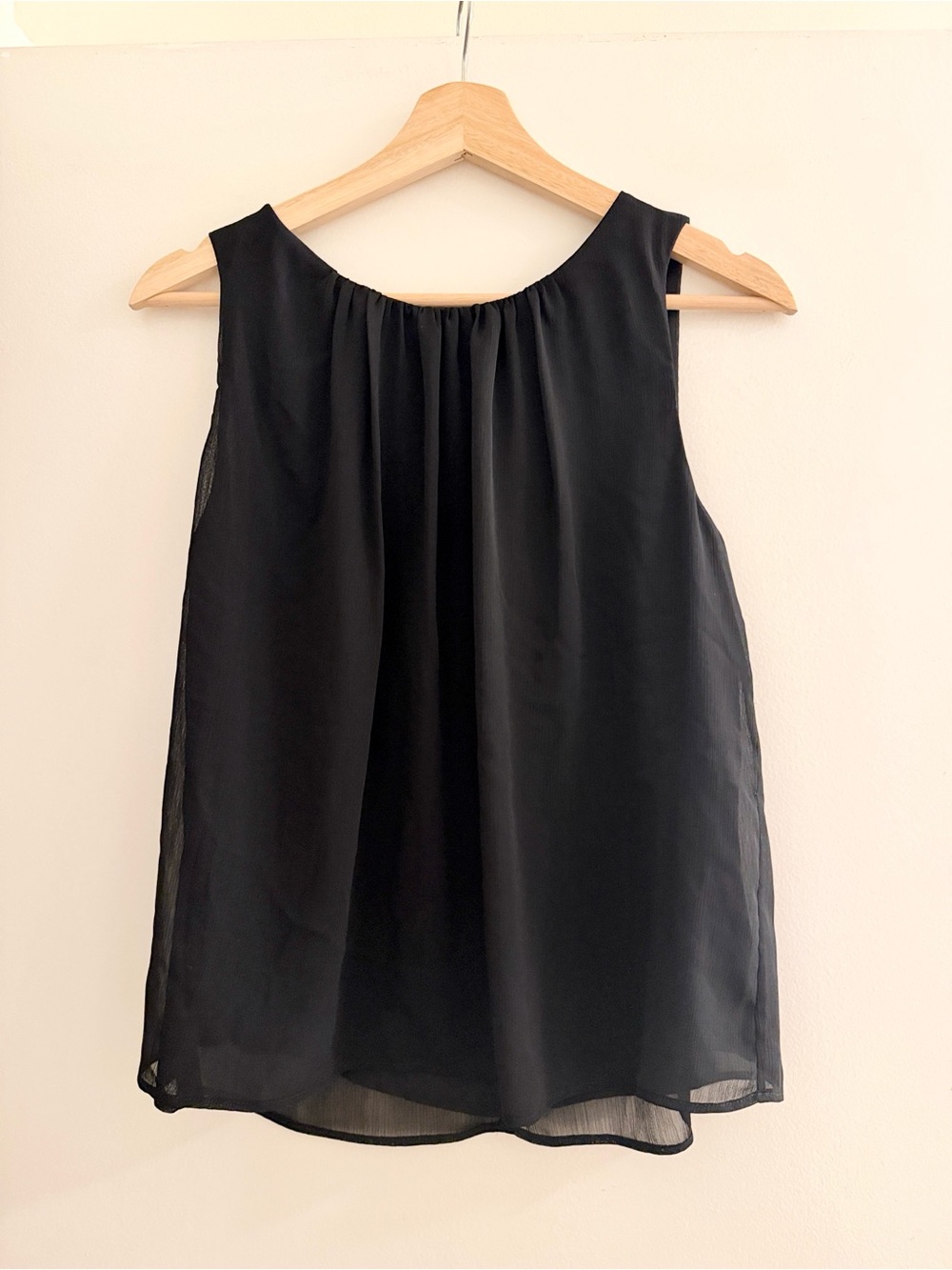 Sam Edelman Black Sleeveless Pleated Chiffon Camisole Size XS